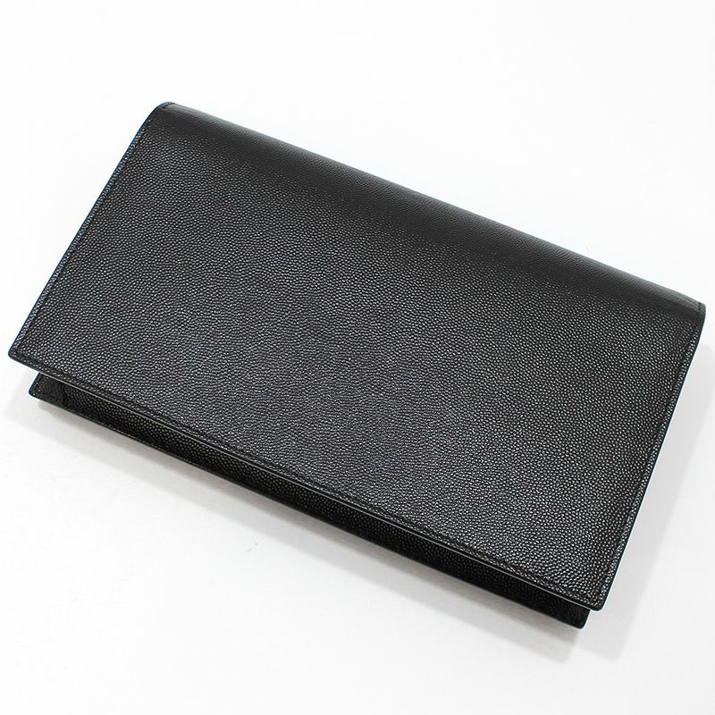 【包稅】SAINT LAURENT 400409 黑色魚子醬金色字母組合手拿包-3