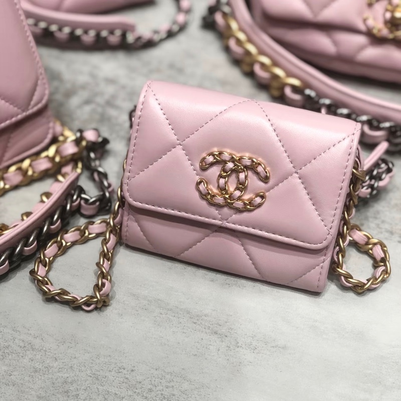 「JL精品代購」98新 Chanel 香奈兒 粉Mini 19Bag-0