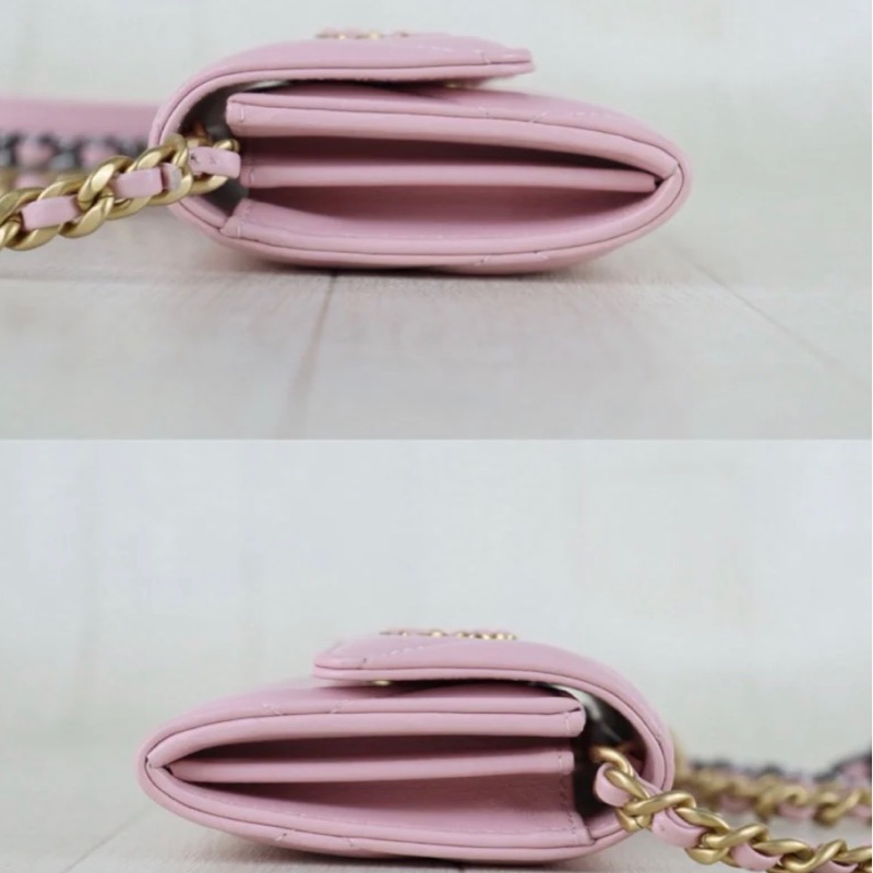 「JL精品代購」98新 Chanel 香奈兒 粉Mini 19Bag-3