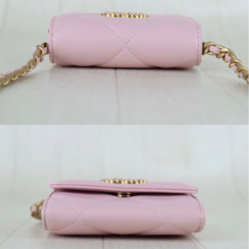 「JL精品代購」98新 Chanel 香奈兒 粉Mini 19Bag-4