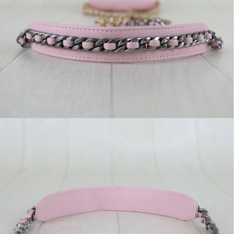 「JL精品代購」98新 Chanel 香奈兒 粉Mini 19Bag-7