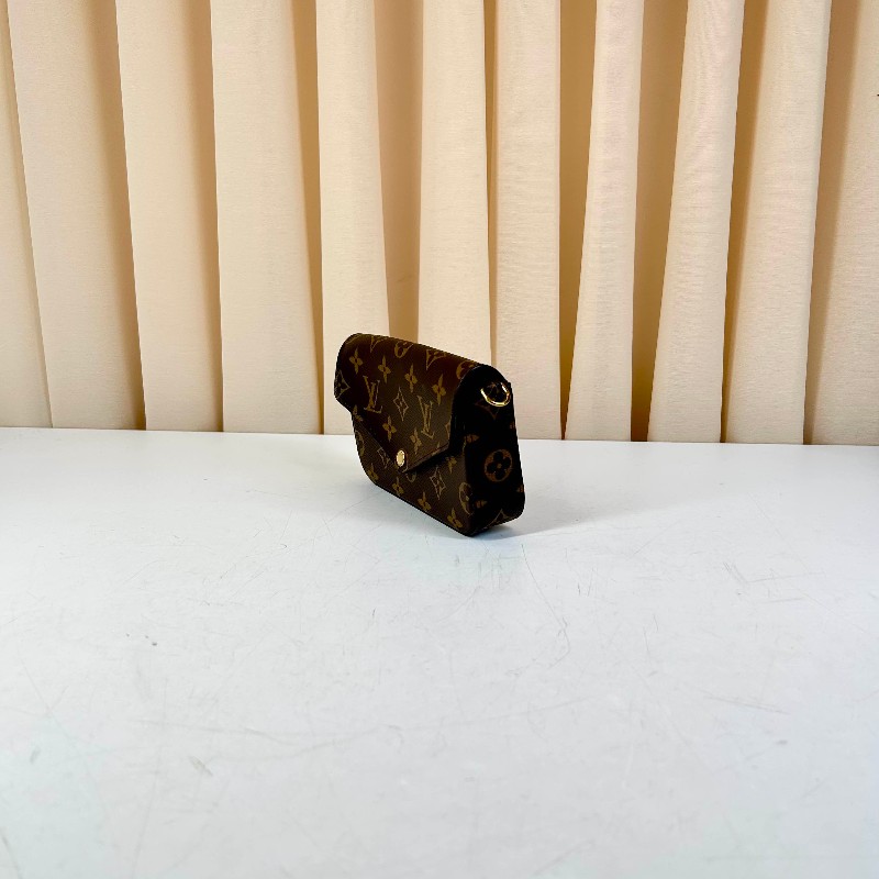 LV路易威登 felicie 新款三合一 老花綠色肩帶 芯片款 顏色氣質顯白 經典款-4