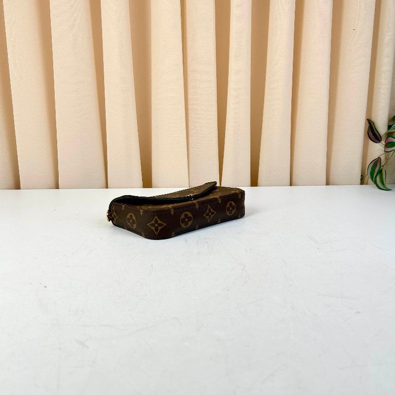 LV路易威登 felicie 新款三合一 老花綠色肩帶 芯片款 顏色氣質顯白 經典款-11