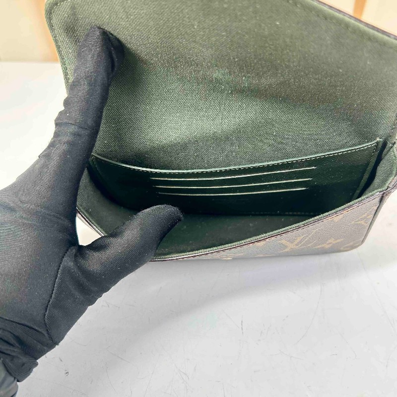 LV路易威登 felicie 新款三合一 老花綠色肩帶 芯片款 顏色氣質顯白 經典款-15