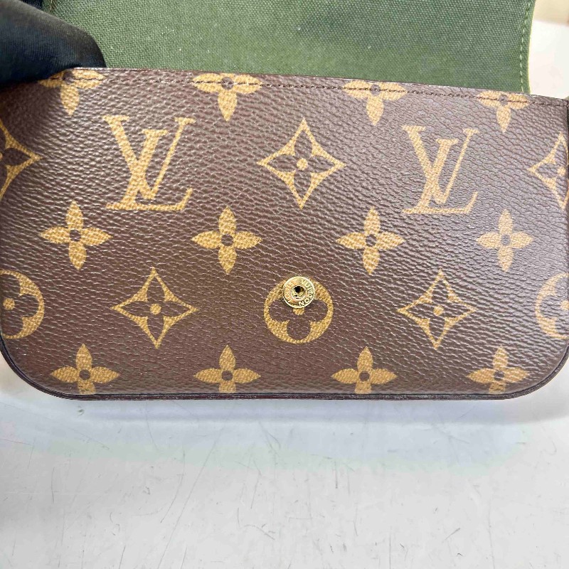 LV路易威登 felicie 新款三合一 老花綠色肩帶 芯片款 顏色氣質顯白 經典款-17