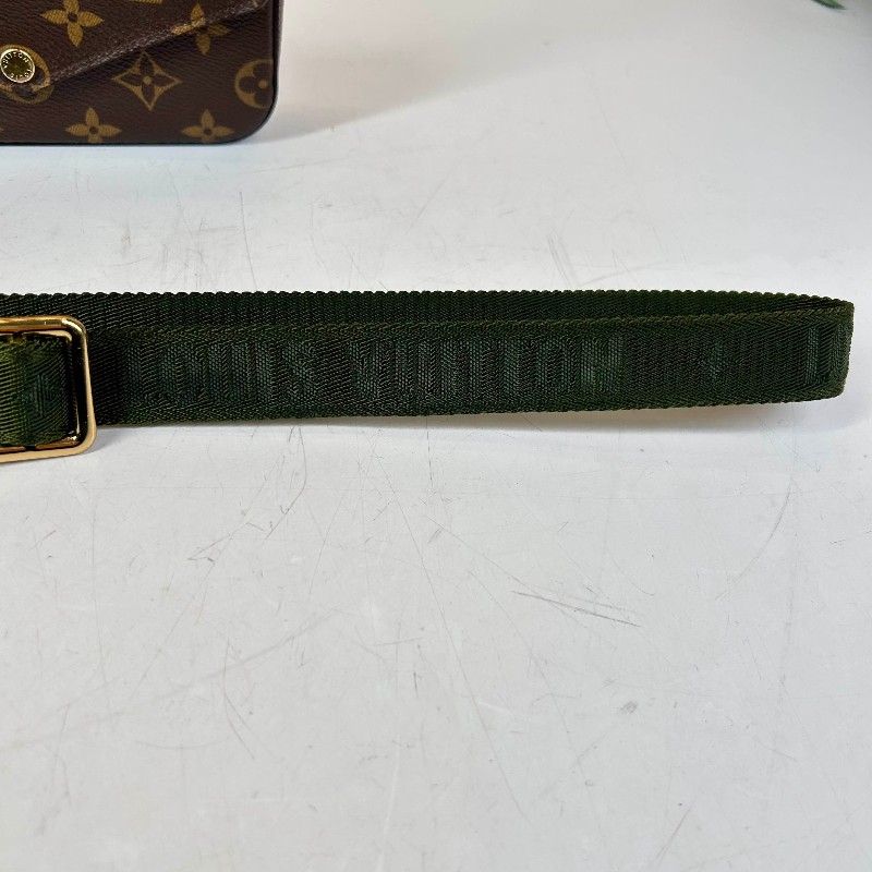 LV路易威登 felicie 新款三合一 老花綠色肩帶 芯片款 顏色氣質顯白 經典款-20