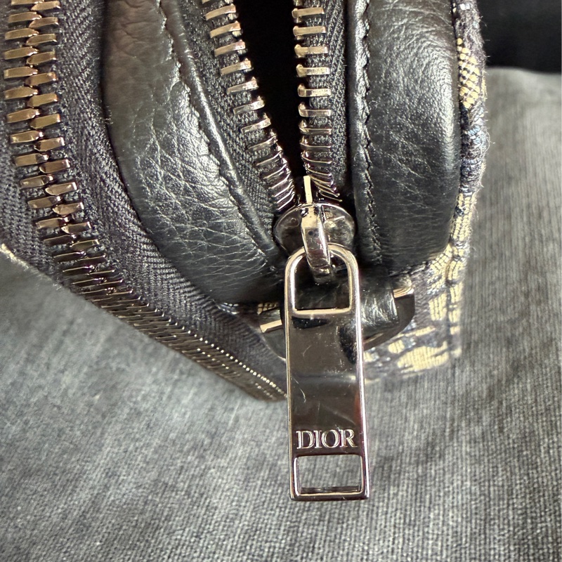 Dior Oblique 緹花 拉鍊手拿包附肩背帶-2