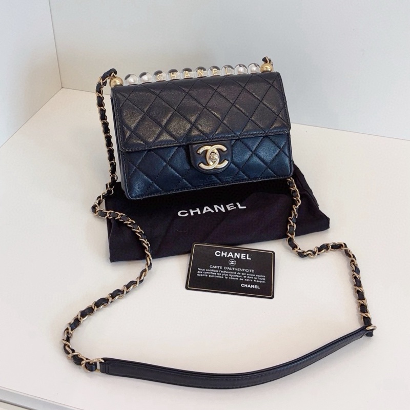 Chanel橫版透明珍珠CF-0