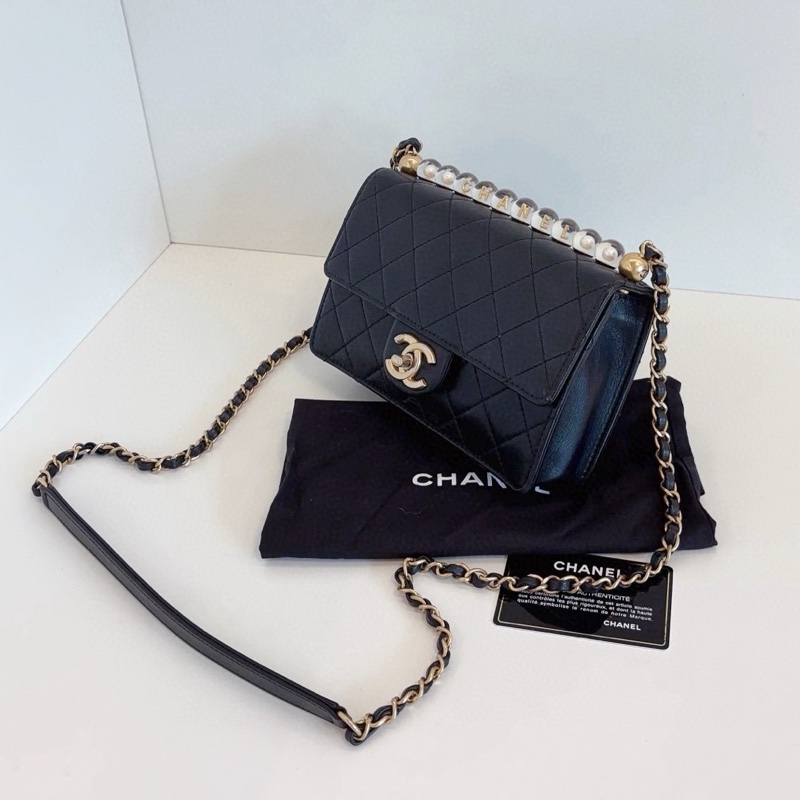 Chanel橫版透明珍珠CF-2