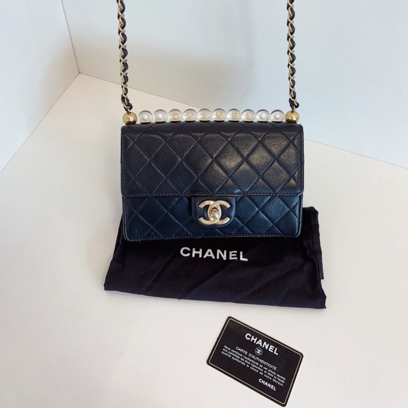 Chanel橫版透明珍珠CF-6