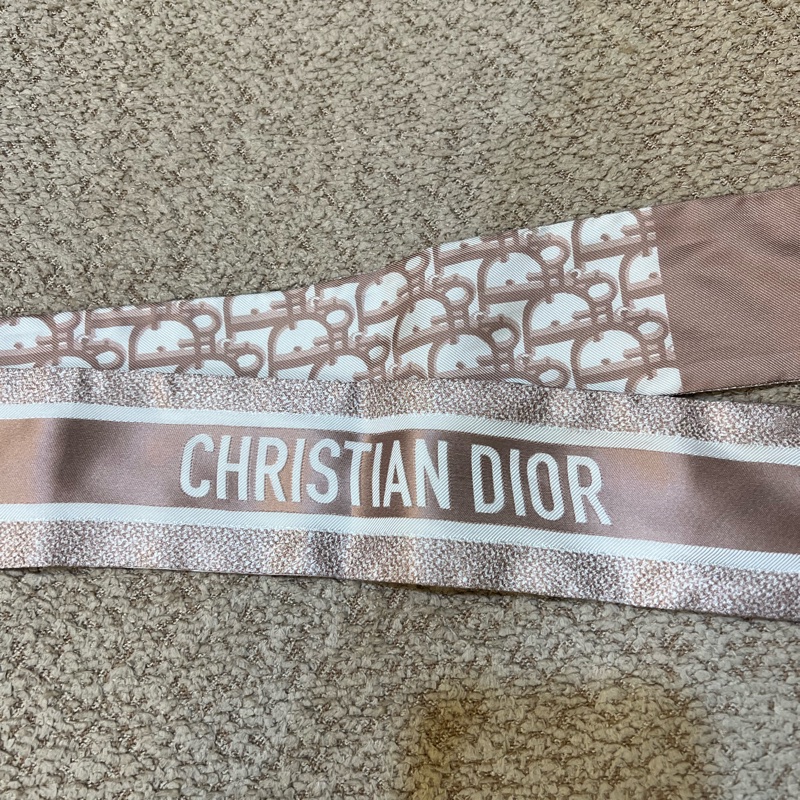 DIOR經典粉色logo 絲巾-0