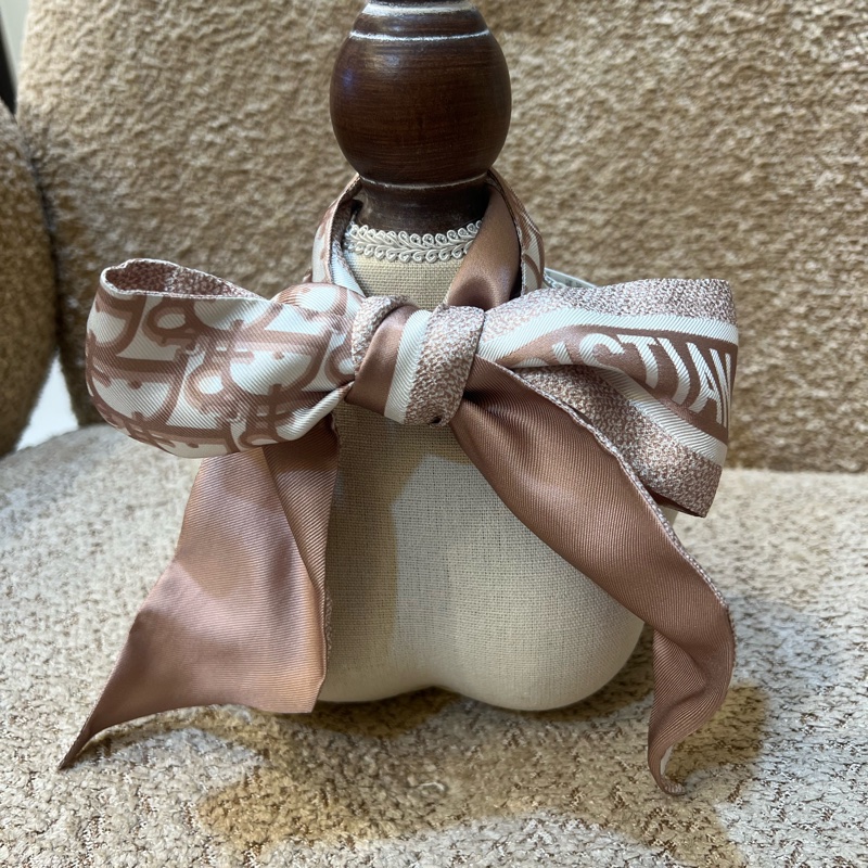 DIOR經典粉色logo 絲巾-5