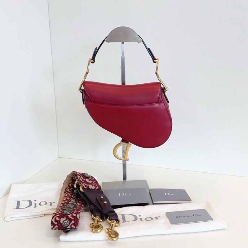 Dior Saddle 紅金馬鞍包-1