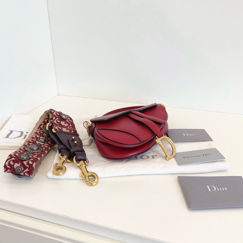 Dior Saddle 紅金馬鞍包-4