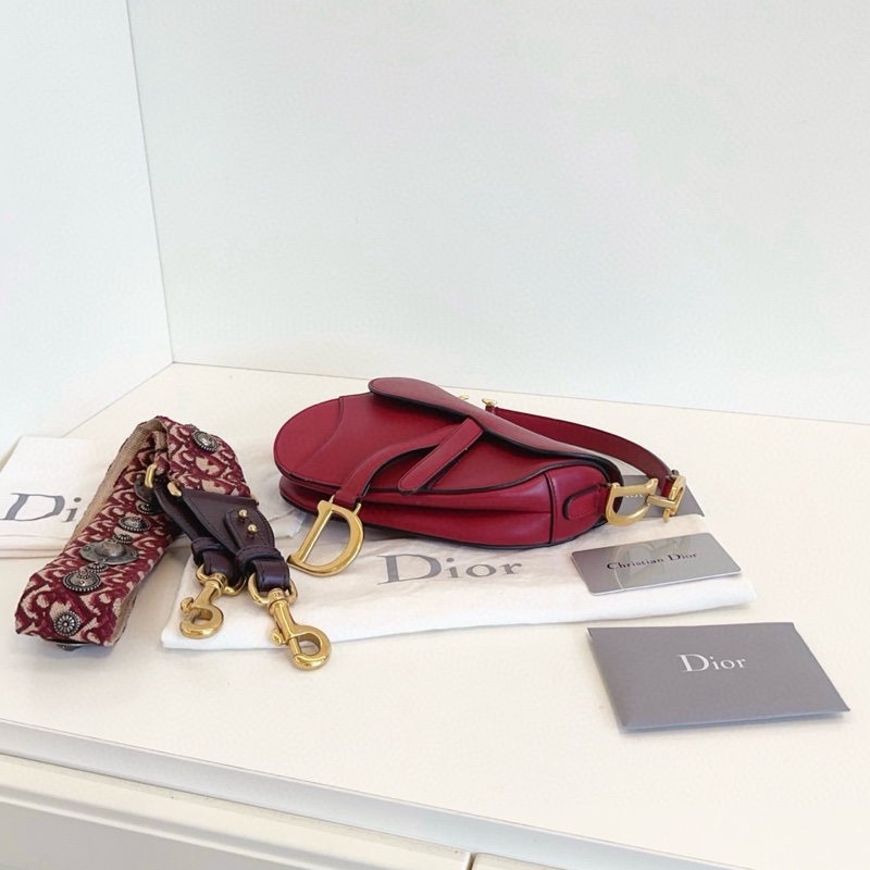 Dior Saddle 紅金馬鞍包-5
