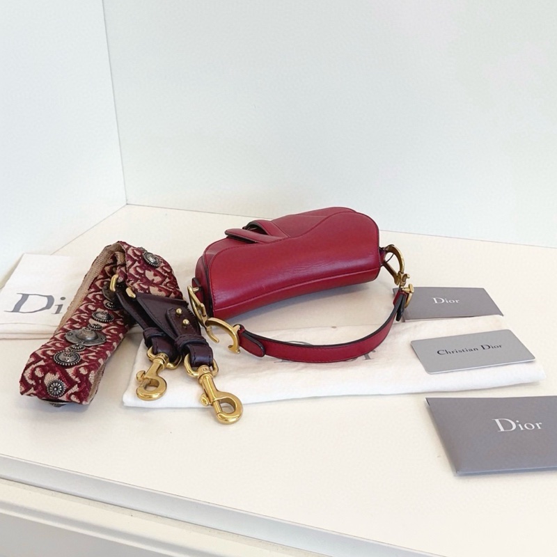 Dior Saddle 紅金馬鞍包-6