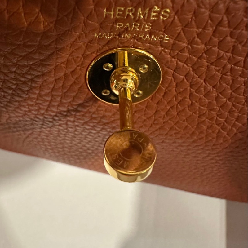 🌈Hermes🌟Mini Lindy一代🧡6C南瓜色金扣🧡有盒有單🌈98新🌟TC皮🌟愛馬仕🌟-1
