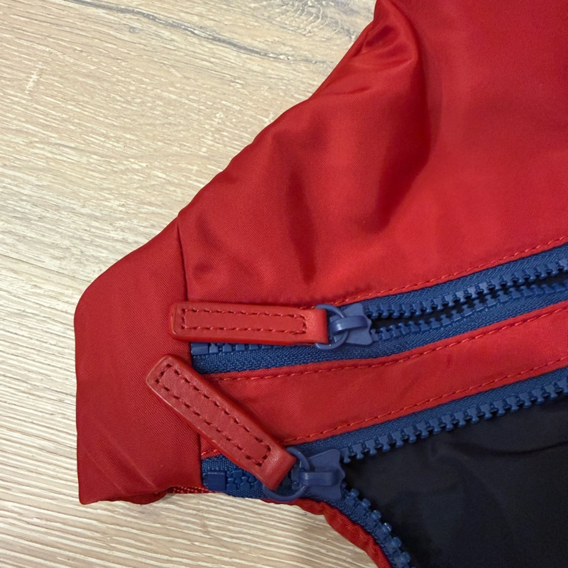 agnes b. Voyage紅色雙層尼龍腰包-5