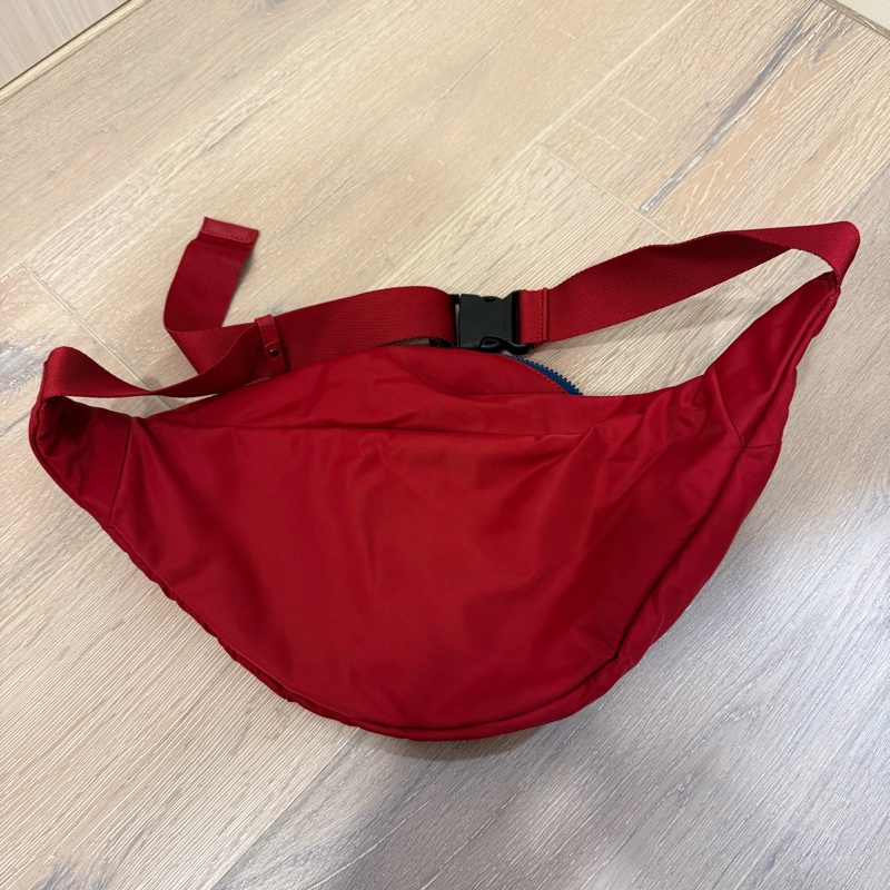 agnes b. Voyage紅色雙層尼龍腰包-8