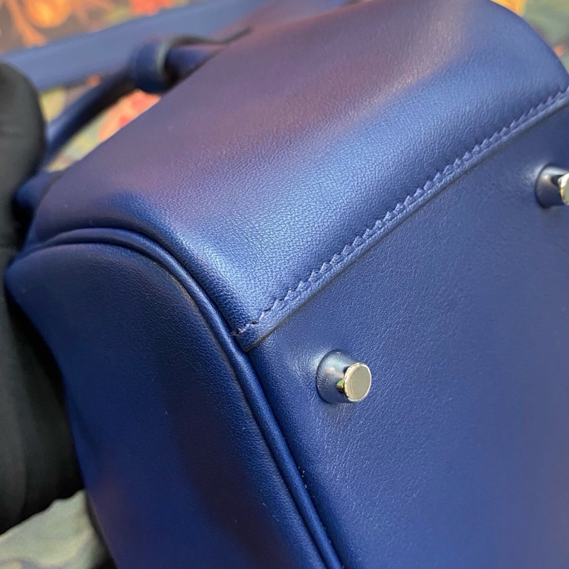 🌈Hermes💙Mini Lindy一代💙寶石藍拼法國藍銀扣🌟98.5新🌟Swift皮🌟愛馬仕🌟-5