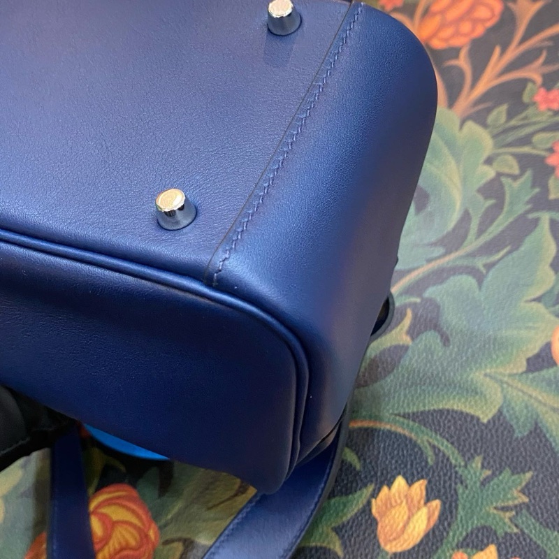 🌈Hermes💙Mini Lindy一代💙寶石藍拼法國藍銀扣🌟98.5新🌟Swift皮🌟愛馬仕🌟-7