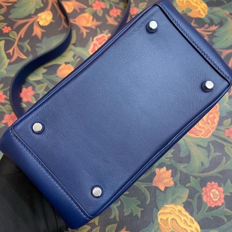 🌈Hermes💙Mini Lindy一代💙寶石藍拼法國藍銀扣🌟98.5新🌟Swift皮🌟愛馬仕🌟-8