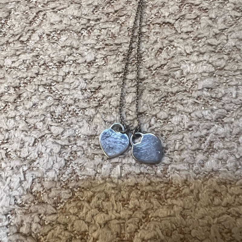 Tifffany &Co雙色愛心銀項鍊-16