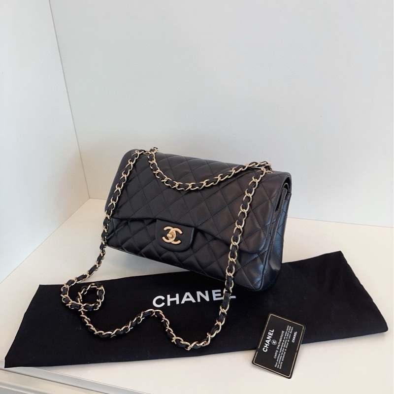 Chanel黑金羊皮Jumbo-3