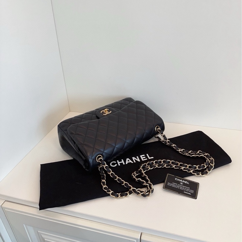 Chanel黑金羊皮Jumbo-4