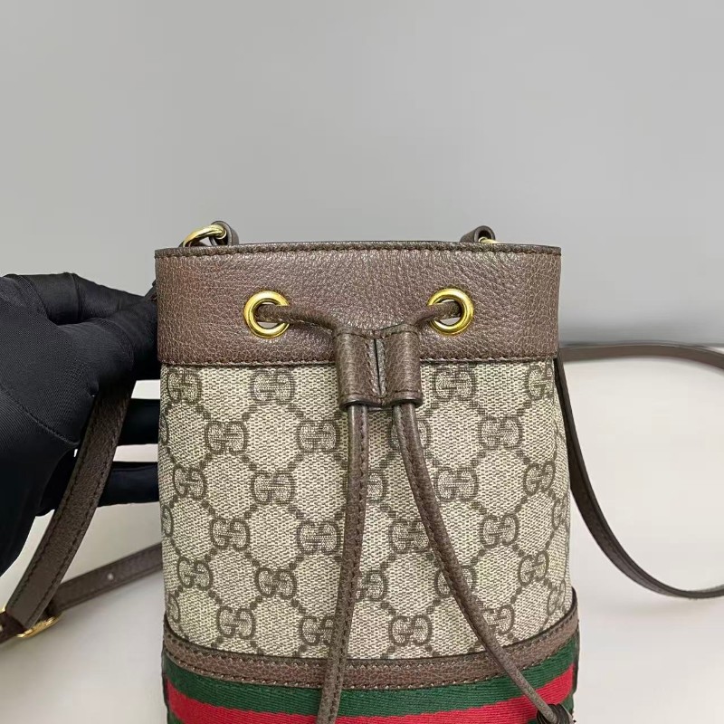 Gucci古馳Ophidia老花迷你水桶包-5