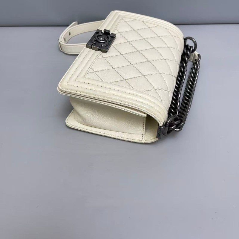 Celine leboy25cm 中號米色牛皮外縫線-4