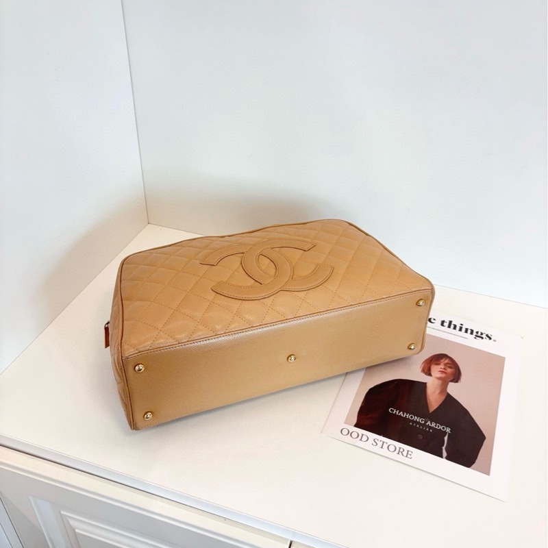Chanel 奶茶色保齡球包-6