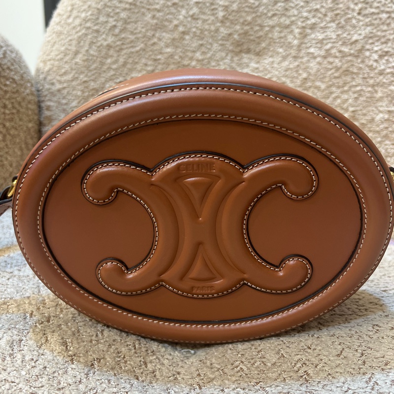 CELINE焦糖色大圓餅包-0