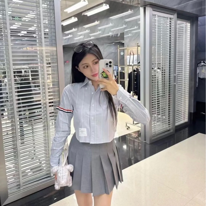 Thom Browne 女款  灰藍色 襯衫#38 40 42-4