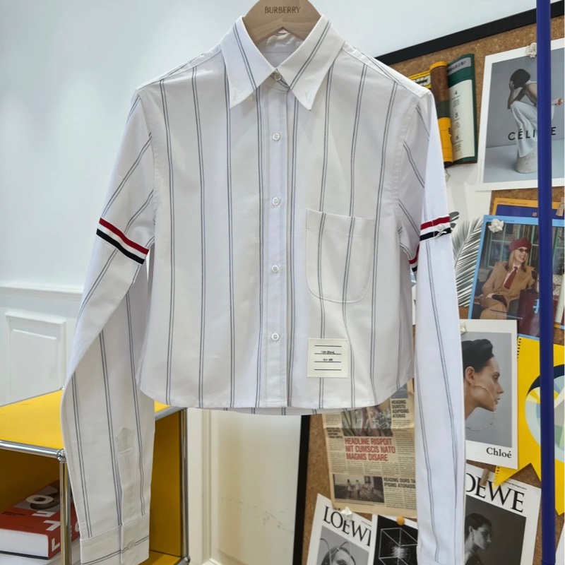 Thom Browne 女款  灰藍色 白色襯衫#38 40 42-5