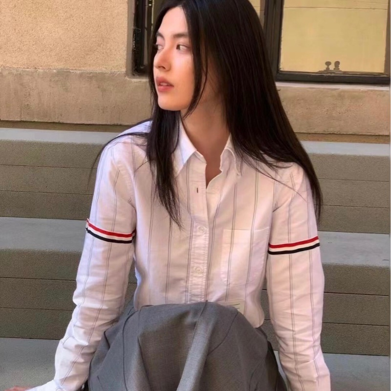 Thom Browne 女款  灰藍色 白色襯衫#38 40 42-6