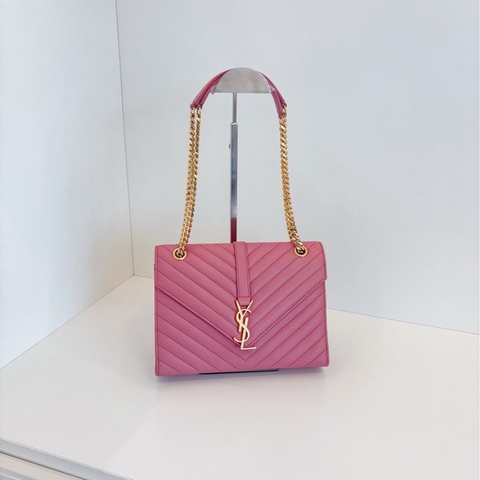 YSL Envelope 粉金 V 紋