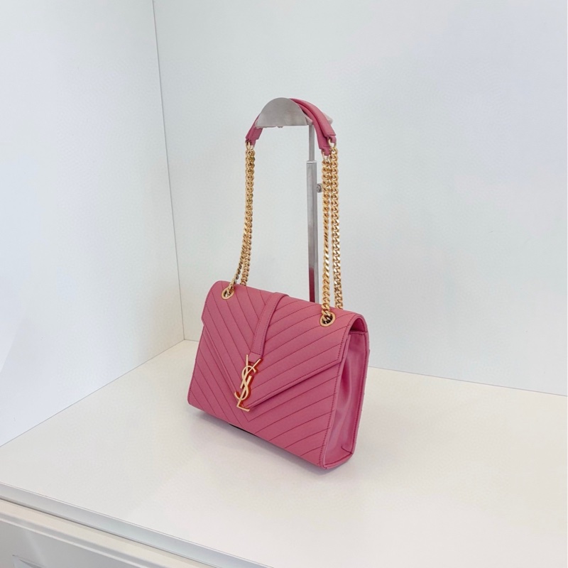 YSL Envelope 粉金 V 紋-2
