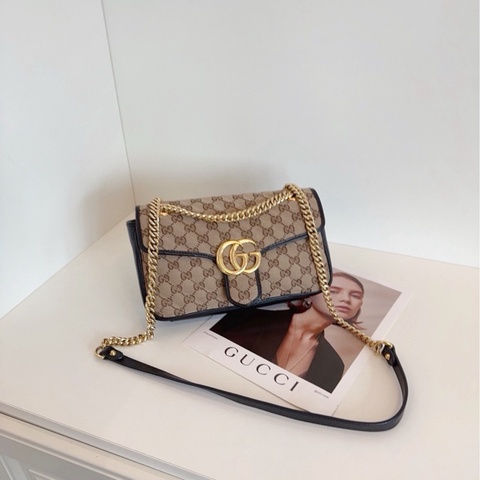 Gucci黑棕老花Marmont 26