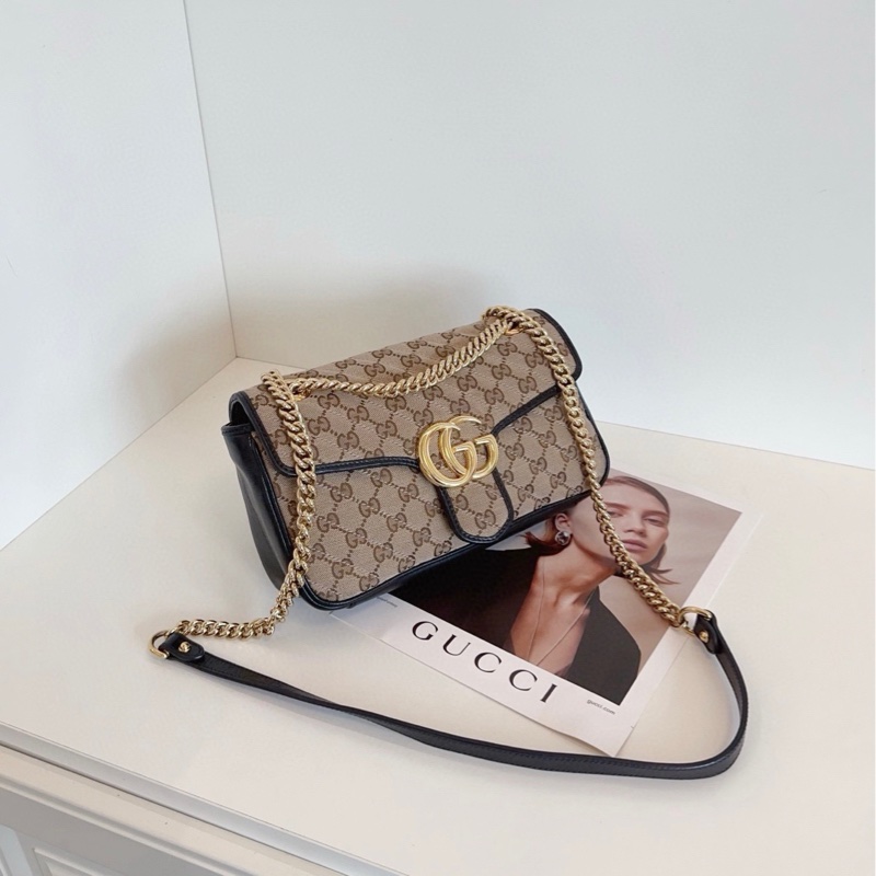 Gucci黑棕老花Marmont 26-1