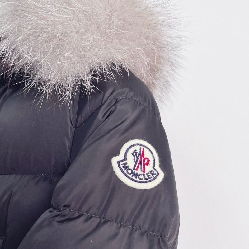 Moncler 黑色Khloe毛領長款羽絨外套2碼 狐狸毛領啞光黑色 多口袋胸圍108衣長110 98新配件塵袋衣架-4