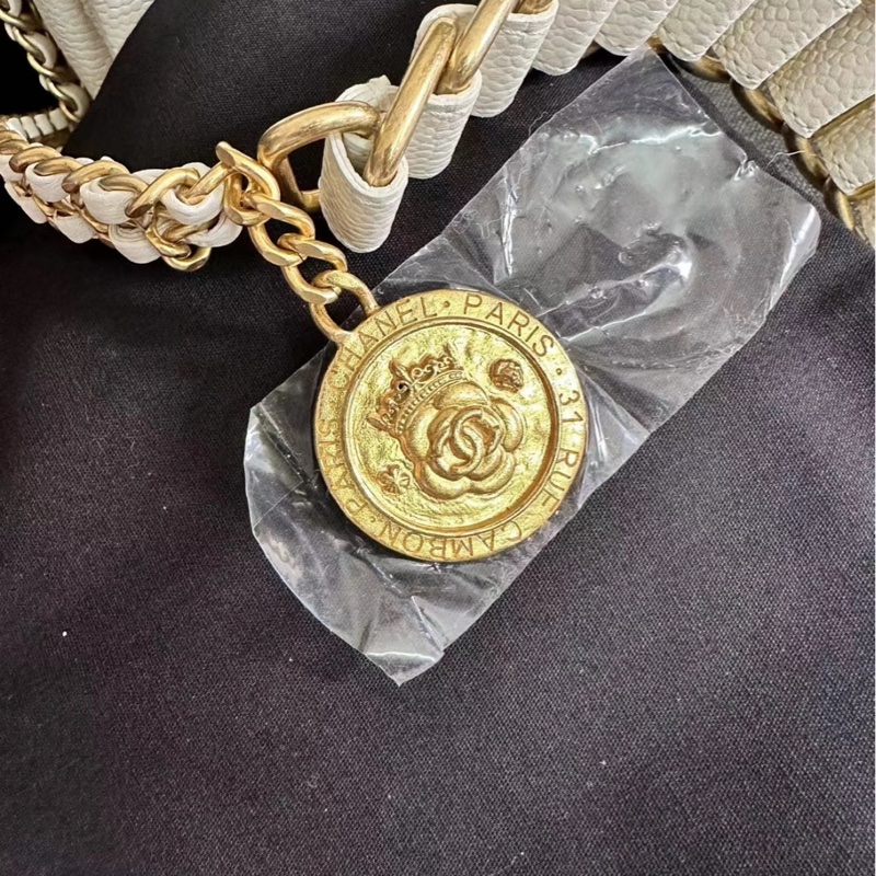【99%新 超稀有VIC款✨ 全新原价五分之一！】Chanel 21A CF大mini 白金荔枝皮 限量版金幣-2