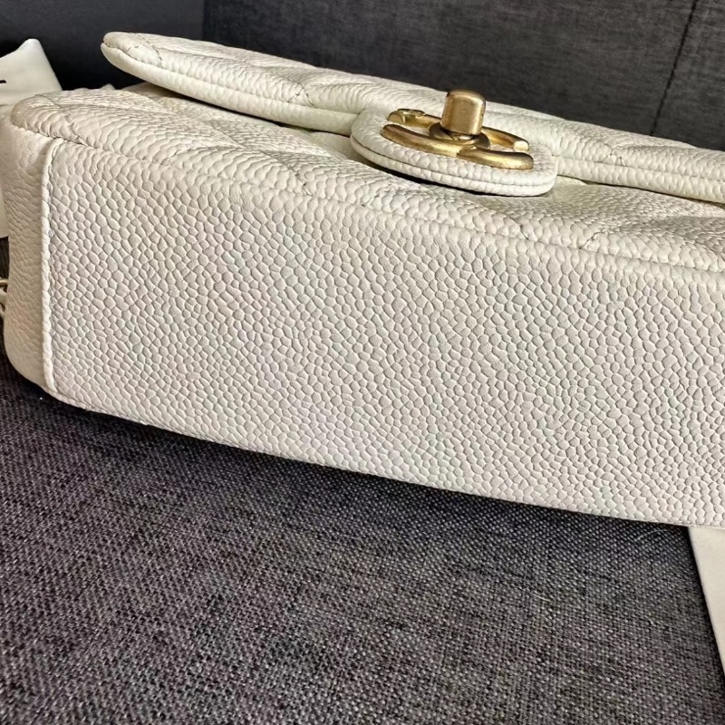 【99%新 超稀有VIC款✨ 全新原价五分之一！】Chanel 21A CF大mini 白金荔枝皮 限量版金幣-5