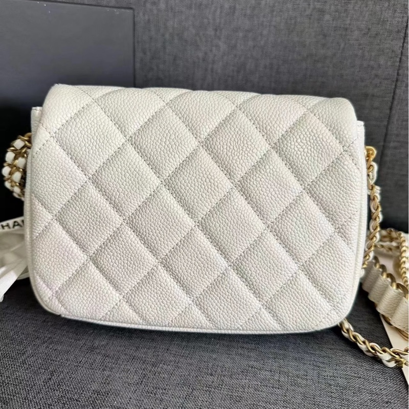 【99%新 超稀有VIC款✨ 全新原价五分之一！】Chanel 21A CF大mini 白金荔枝皮 限量版金幣-6