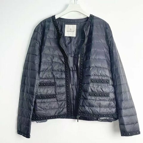 Moncler 燙珠拉鍊側開時間邊網紗羽绒外套3碼 衣長57胸圍100 98新配件塵袋