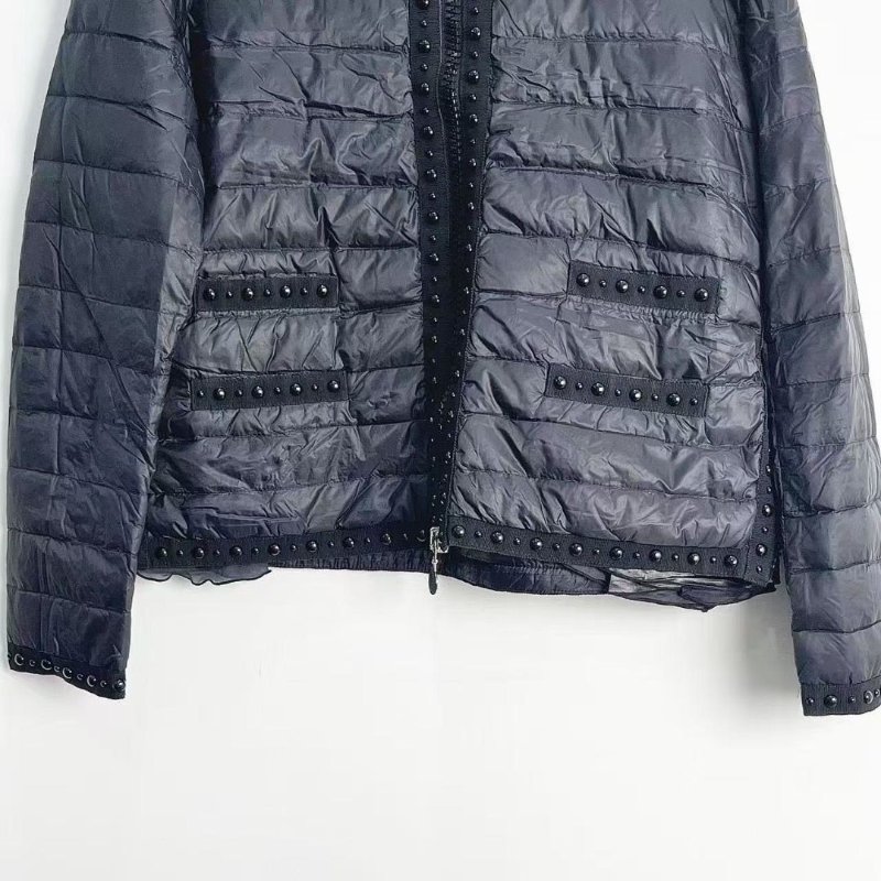 Moncler 燙珠拉鍊側開時間邊網紗羽绒外套3碼 衣長57胸圍100 98新配件塵袋-3