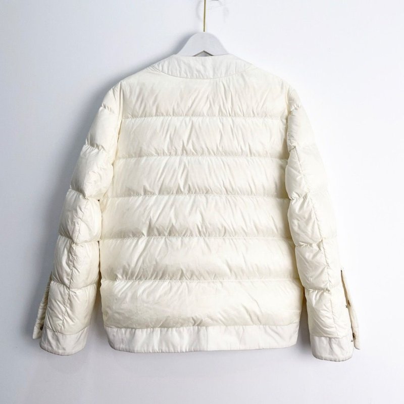 Moncler 米白色編織粗花呢小香風羽絨外套0碼胸圍90衣長60 98新配件塵袋衣架-4