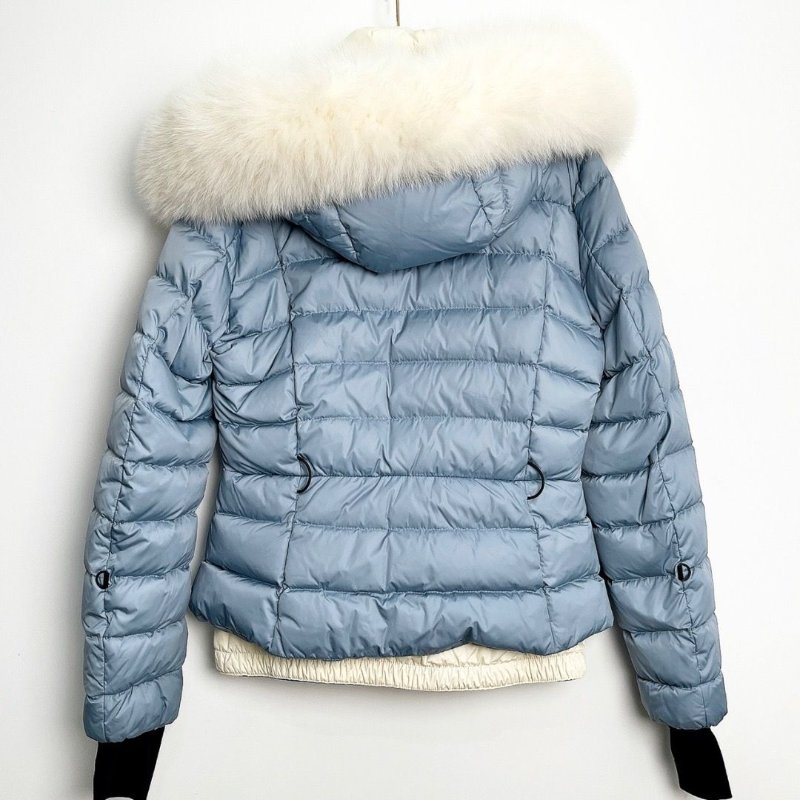 Moncler Grenoble系列天藍色短款修身 連帽羽絨服外套3碼 胸圍104衣長60 99新配件塵袋衣架-2