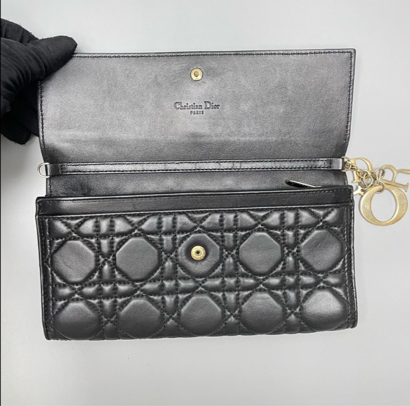 【95新✨全平台最便宜】Dior 迪奧黑色羊皮鏈條woc-6