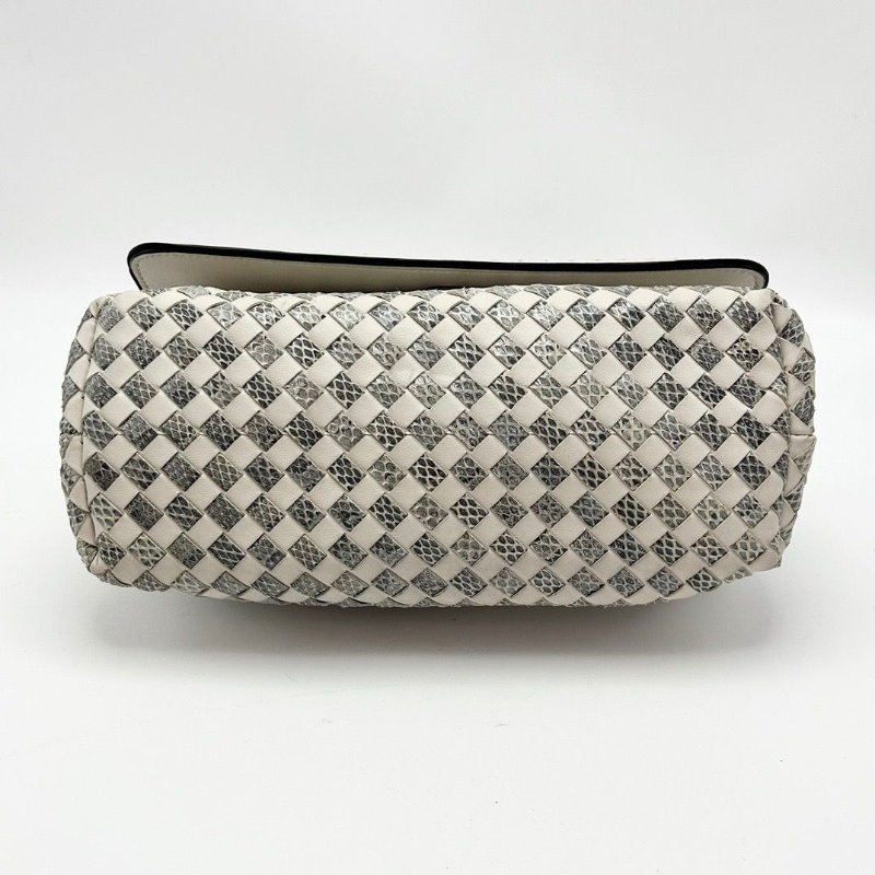 BV 皮革水蛇皮肩背斜背包25*14*10.5 98新配件塵袋鏡子-3